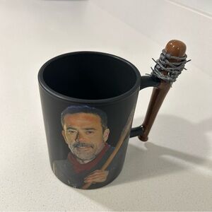 AMC The Walking Dead Coffee Mug Negan and Lucille Wire Bat Cup Handle 2016 EUC